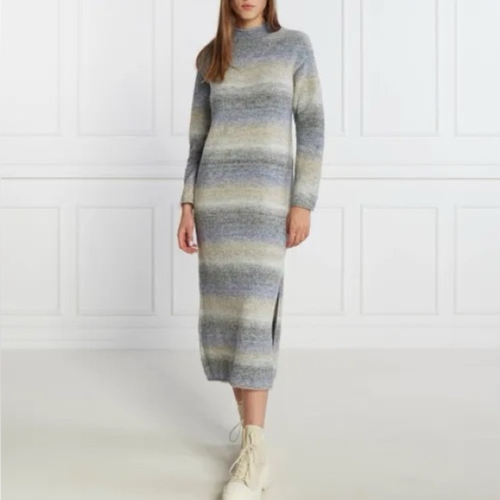 Pepe Jeans London • Edith Striped Long Sleeve Dress